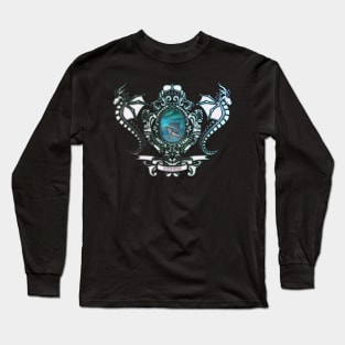 Wonderful ice dragon in a winter landscape Long Sleeve T-Shirt